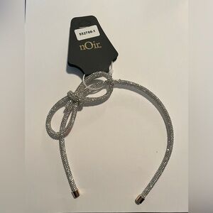 nOir headband new silver glitter with bow